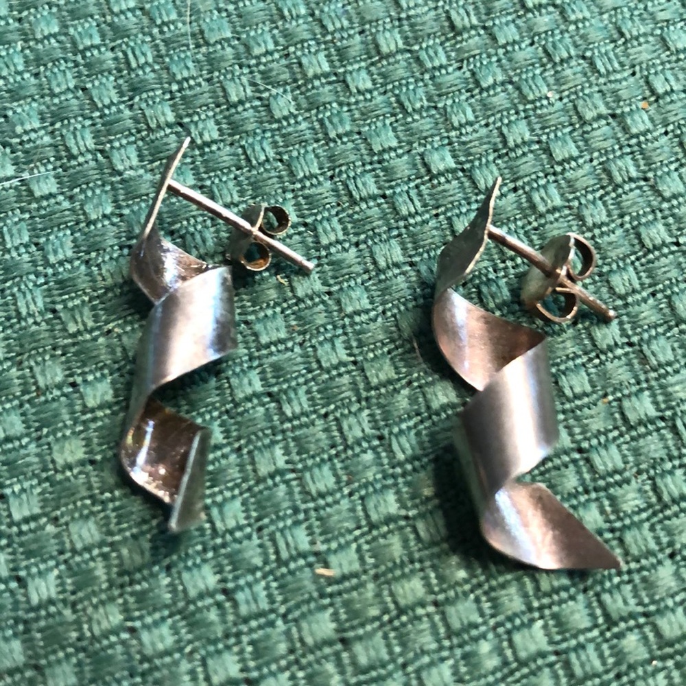 Sterling silver corkscrew earrings